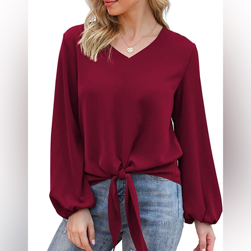 Flowy front tie top S